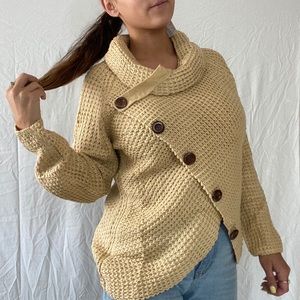 pale yellow button sweater